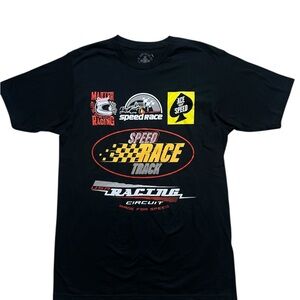 Men Speed Race Black Graphic T-Shirt size M NWOT